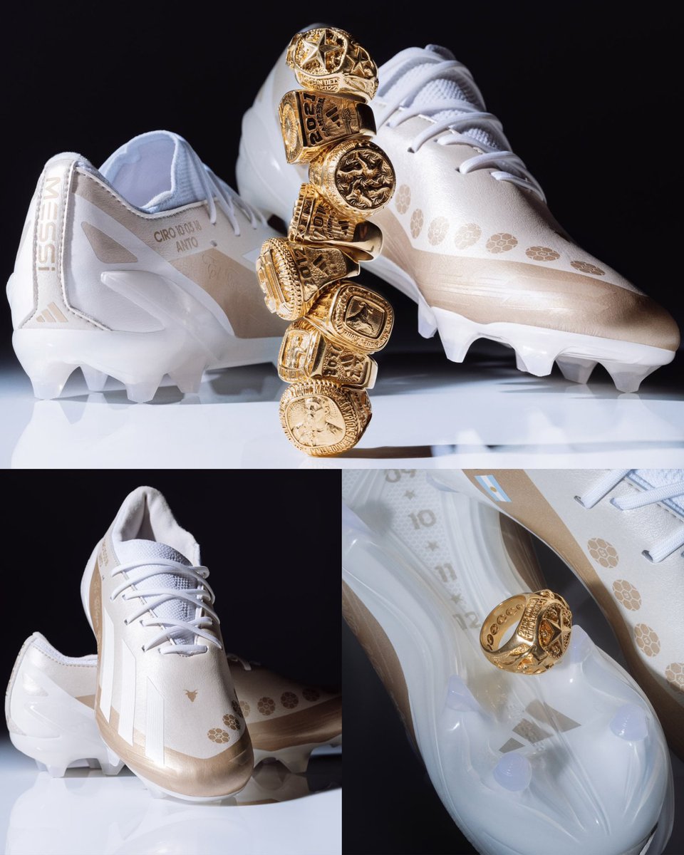 Adidas special boots in honour of Messi's 8th ballon d'or win. 🐐

This looks so clean 😮‍💨