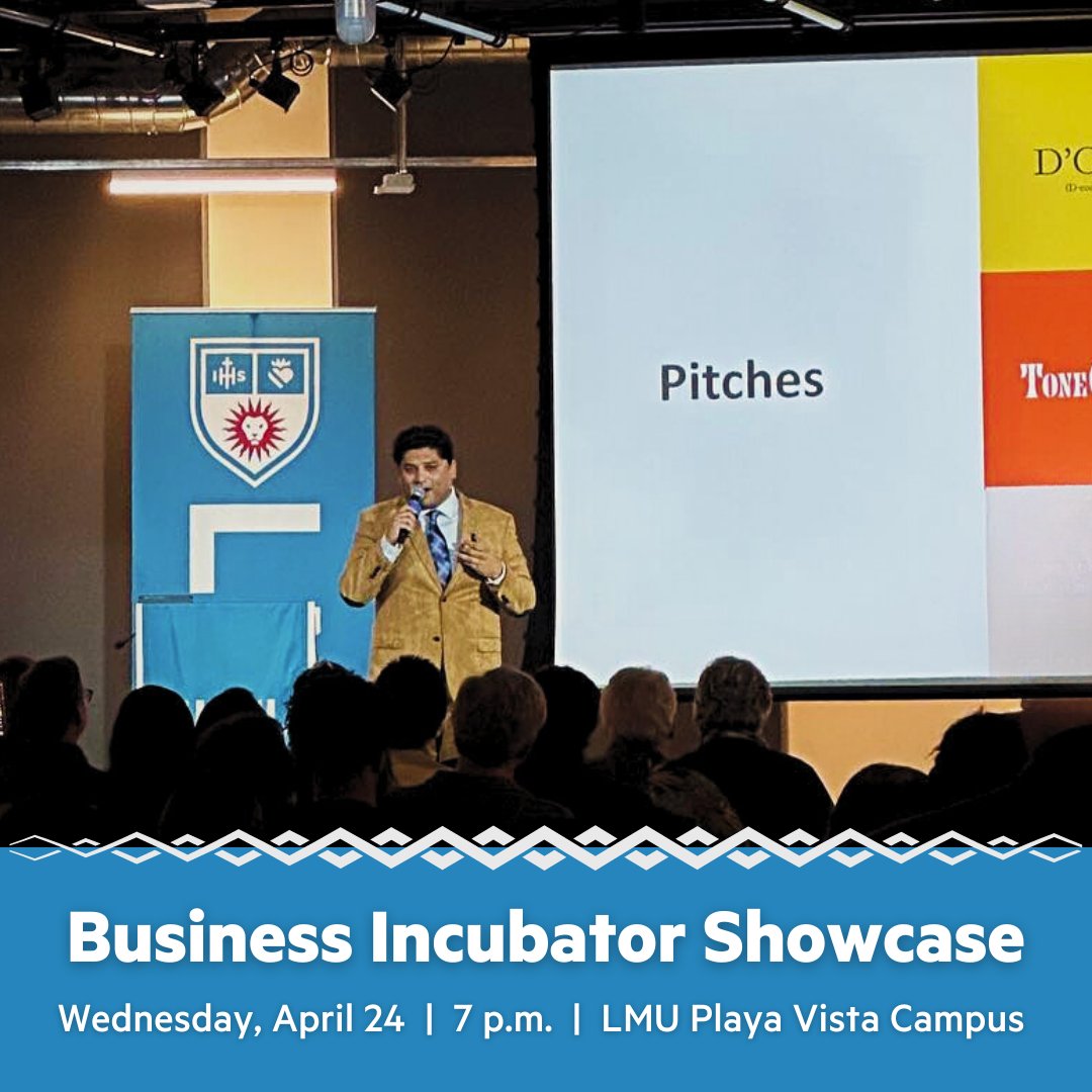 The Business Incubator Showcase is happening this Wednesday, April 24. Come see our student entrepreneurs in action as they present their exciting new businesses from the spring semester! 💡 RSVP at bit.ly/3GVbCAC #lmucba