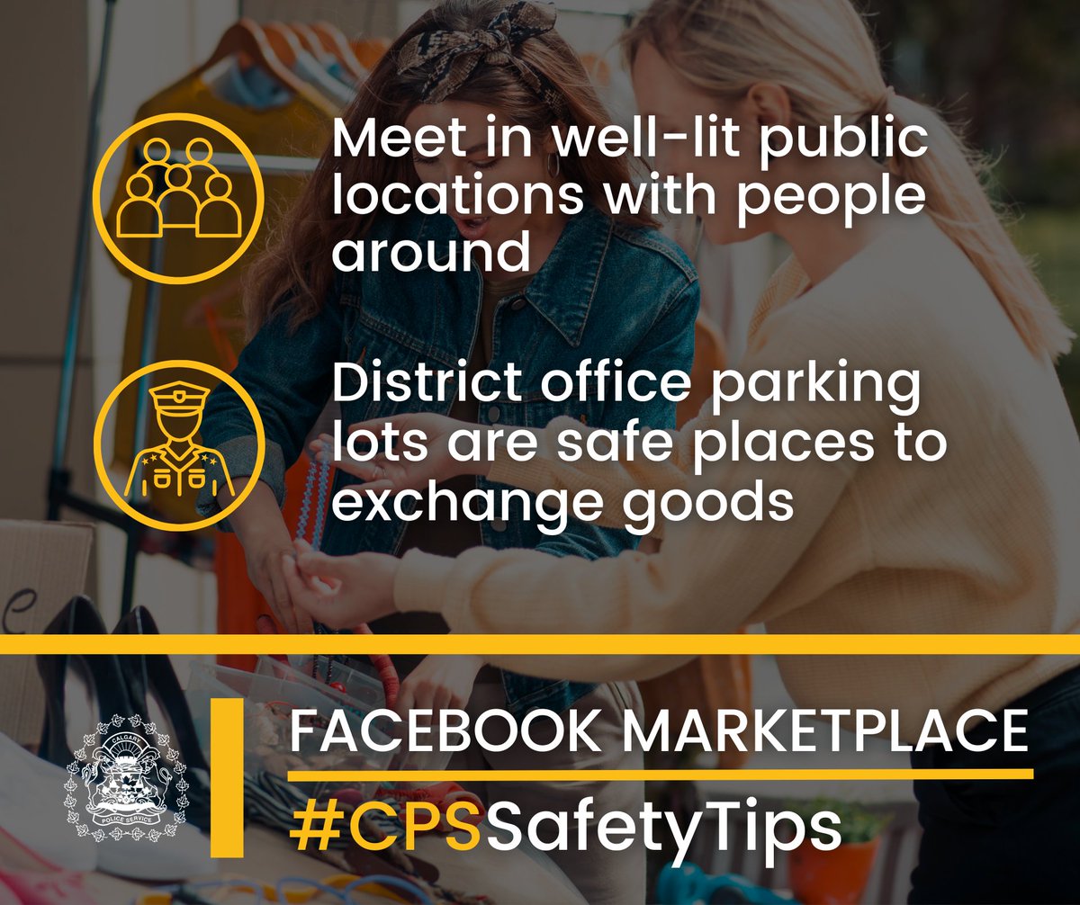 👥 The “No Seclusion” Rule 👥 When you’re in the market for treasures on Facebook Marketplace, bring a friend or family member & meet in well-lit public locations with people around, such as district office parking lots or other busy areas. #CPSSafetyTips