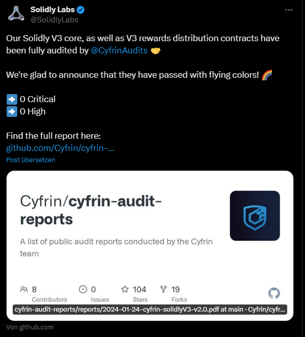 Why is #solid pumping? - Cyfrin Audit completed - Mystery product launches soon - autorewarder will go live in the next days - 50% swap fee than uniswap - 80% of LP fees go to LP - 20% to vesolid voter - perps and singlestaking #solid Audit: github.com/Cyfrin/cyfrin-… #FTM