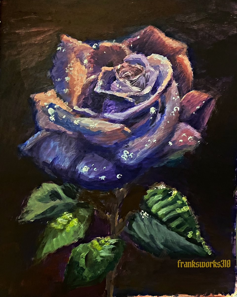 'Ashleigh'
8x10 in. 
Acrylic on watercolor paper 
#purple #rose #stilllife #painting #acrylicpainting #liquitexpaint #basicsacrylicpaint #watercolor #paper #fabrianopaper #princetonbrush #rosemarybrushes