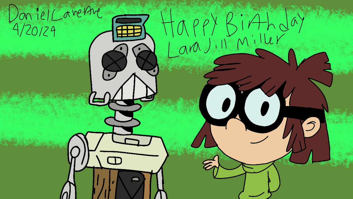 Happy 56th Birthday Lara jill Miller (@LaraJillMiller) From Lisa Loud and Todd #TheLoudHouse #Happybirthday #TLH #Lisaloud #TheLoudHousefanart #cartoon #digitalartwork #Nicktoons