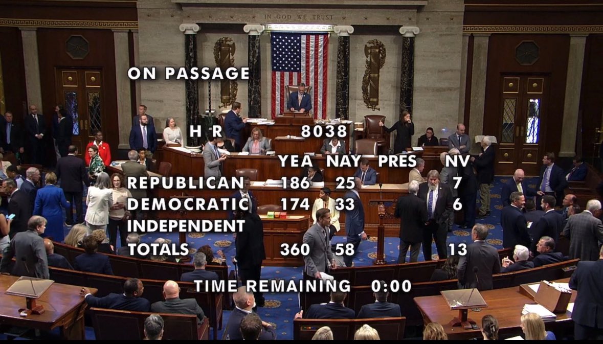 This just happened! 🥳

The US House passed the 21st Century Peace through Strength Act (HR 8038) which includes the #MAHSAAct and #SHIPAct. 

Now, on to the Senate. 

Congratulations to all grassroots activists. 

 #MAHSAAct 
#IRGCterrorists‌