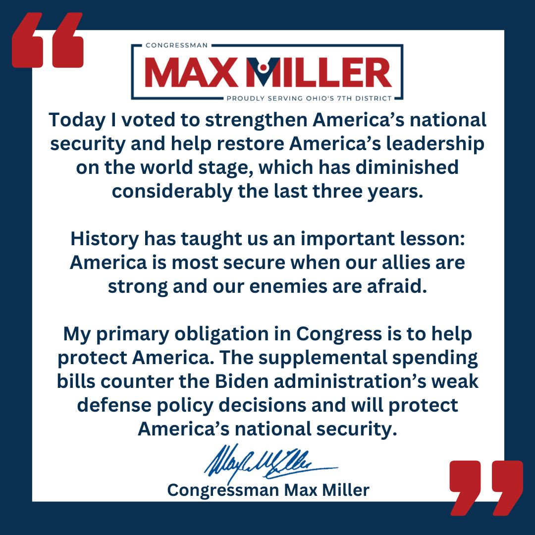 Today I voted to support #NationalSecurity and American leadership. Read my official statement: