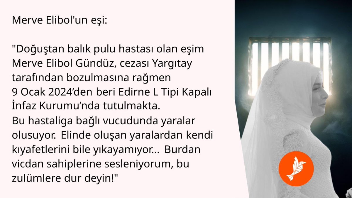 Kocası görüşte eşinin psikolojisinin kötü olduğunu ve artık ihtiyaçlarını göremez hale geldiğini söylüyor.

MerveElibol TahliyeOlsun