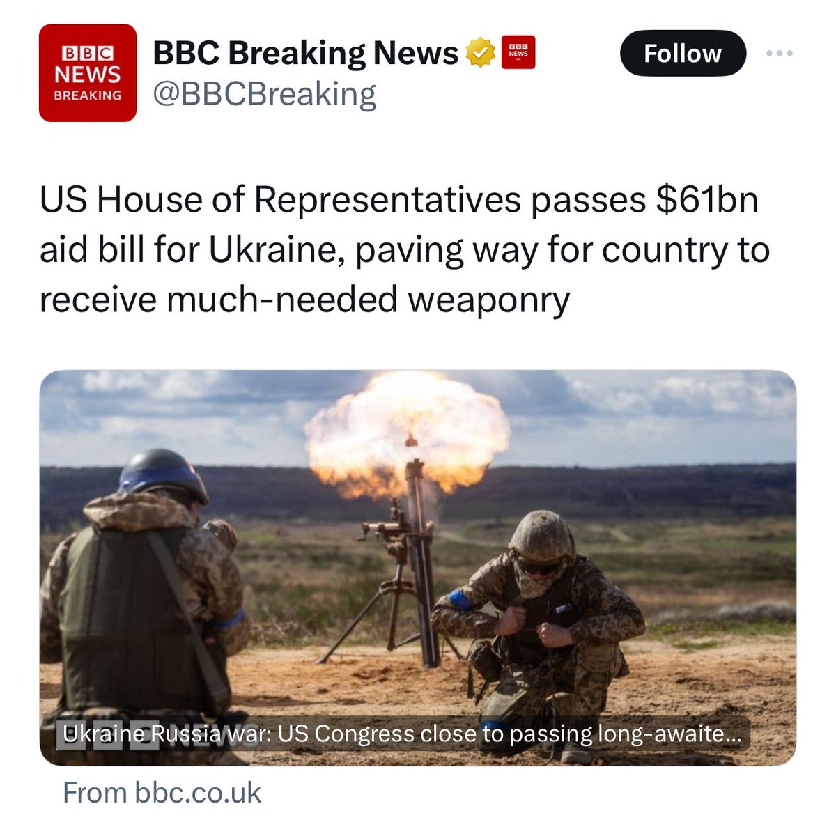 Funding for #Ukraine has passed in the #US House of Representatives! 💪🇺🇸🇺🇦 A very important signal that democracies remain united & unwavering in their support of Ukraine’s sovereignty & #freedom.