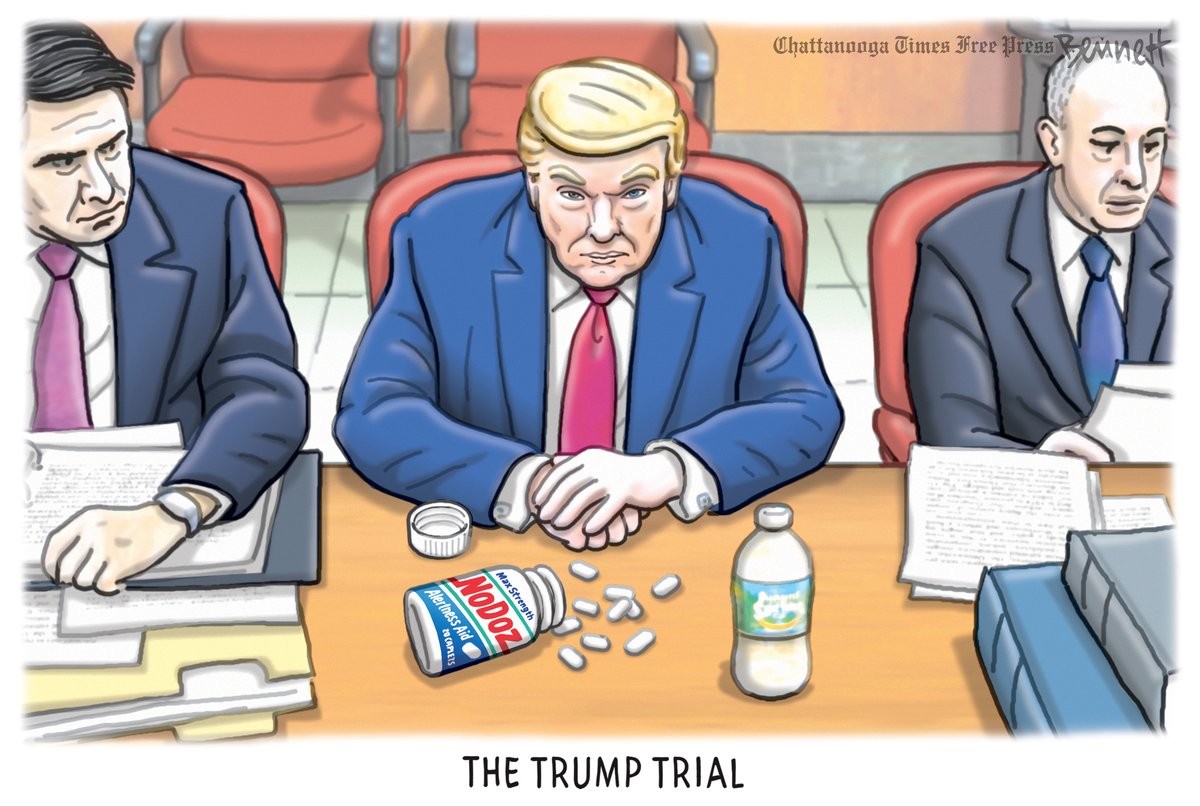 BennettCartoons's tweet photo. 4/21/2024- The Trump Trial #Trump #TrumpTrial #WorstPresidentEver https://t.co/J1OKuKi48L https://t.co/mSVOWBk6dA