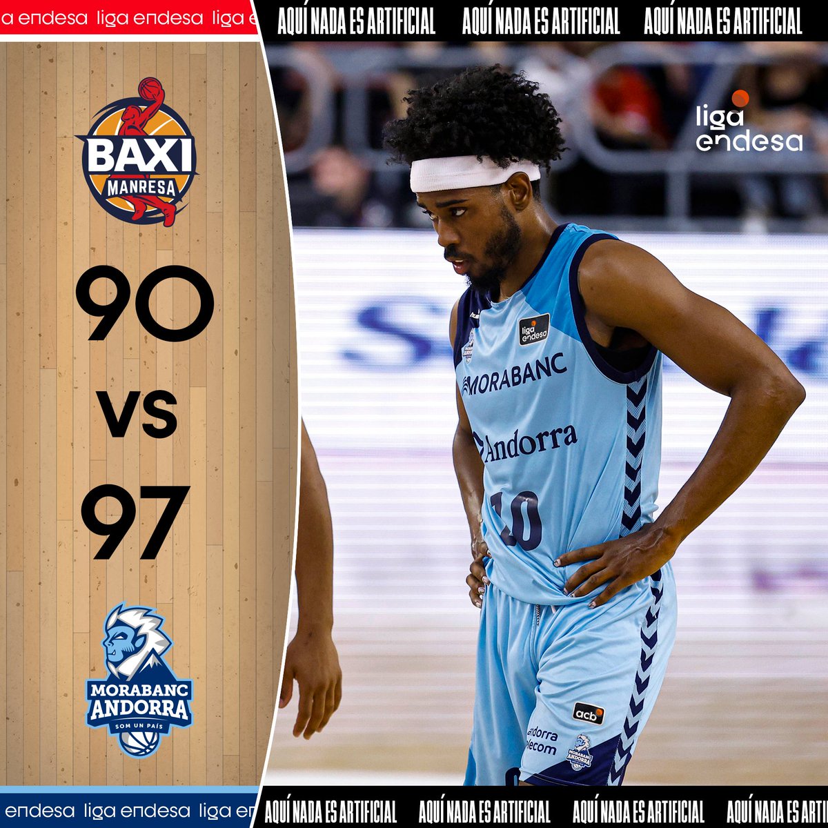 MoraBanc Andorra tiene más cerca la salvación matemática tras derrotar a BAXI Manresa. 9⃣0⃣ BAXI @BasquetManresa 9⃣7⃣ @morabancandorra #LigaEndesa #Telefonica100