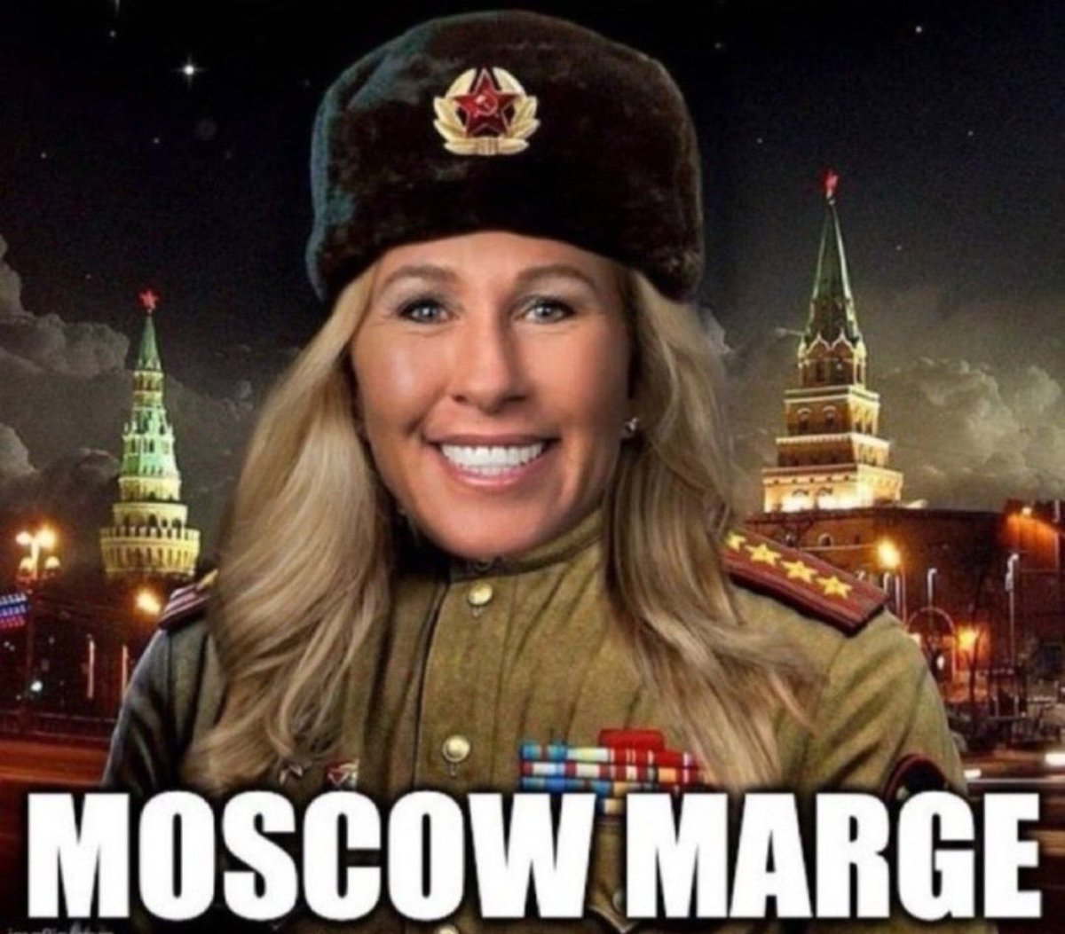 aeroladyny's tweet photo. @RepMTG Moscow Marge is all mad because her boss Putin’s agenda is nyet. https://t.co/BQZn8qnz3o