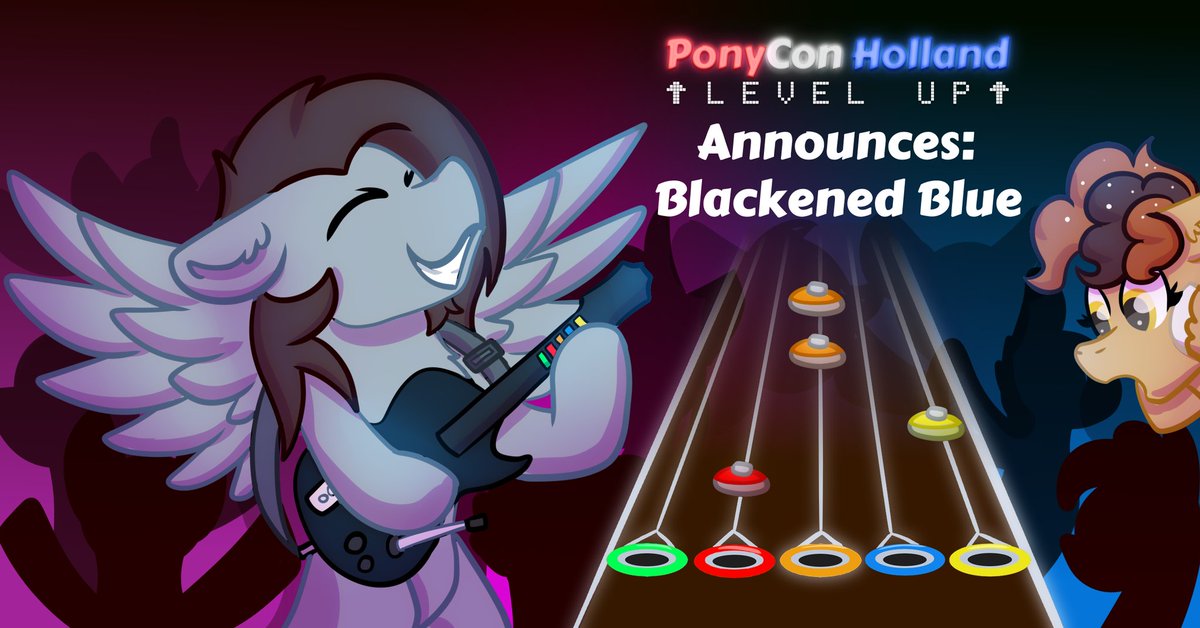 New Character Unlocked: Blackened Blue Skills: - screaming at microphones - playing the guitar Weaknesses: - Korn (when it's on the cob) The king of pony metal returns to PCH yet again! Make sure you don't miss his S tier tunes during the music night! Art by: @Exobass #brony