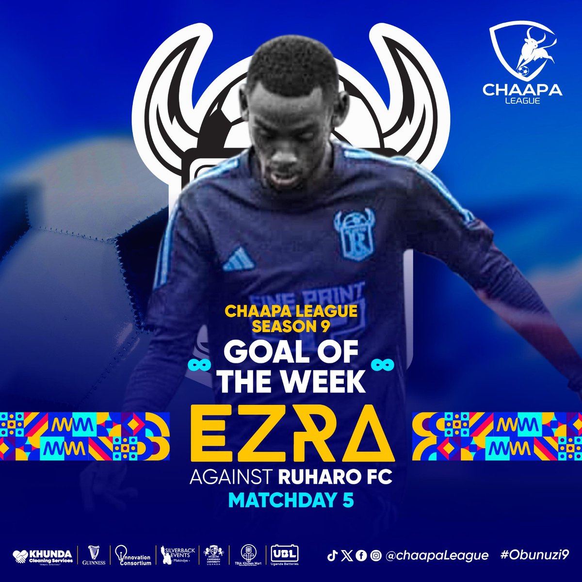 He is Impala and he stole in to guide the ball to the net in the most acrobatic style against his mother team. @EzraKevin113552 #Chaapaleague9