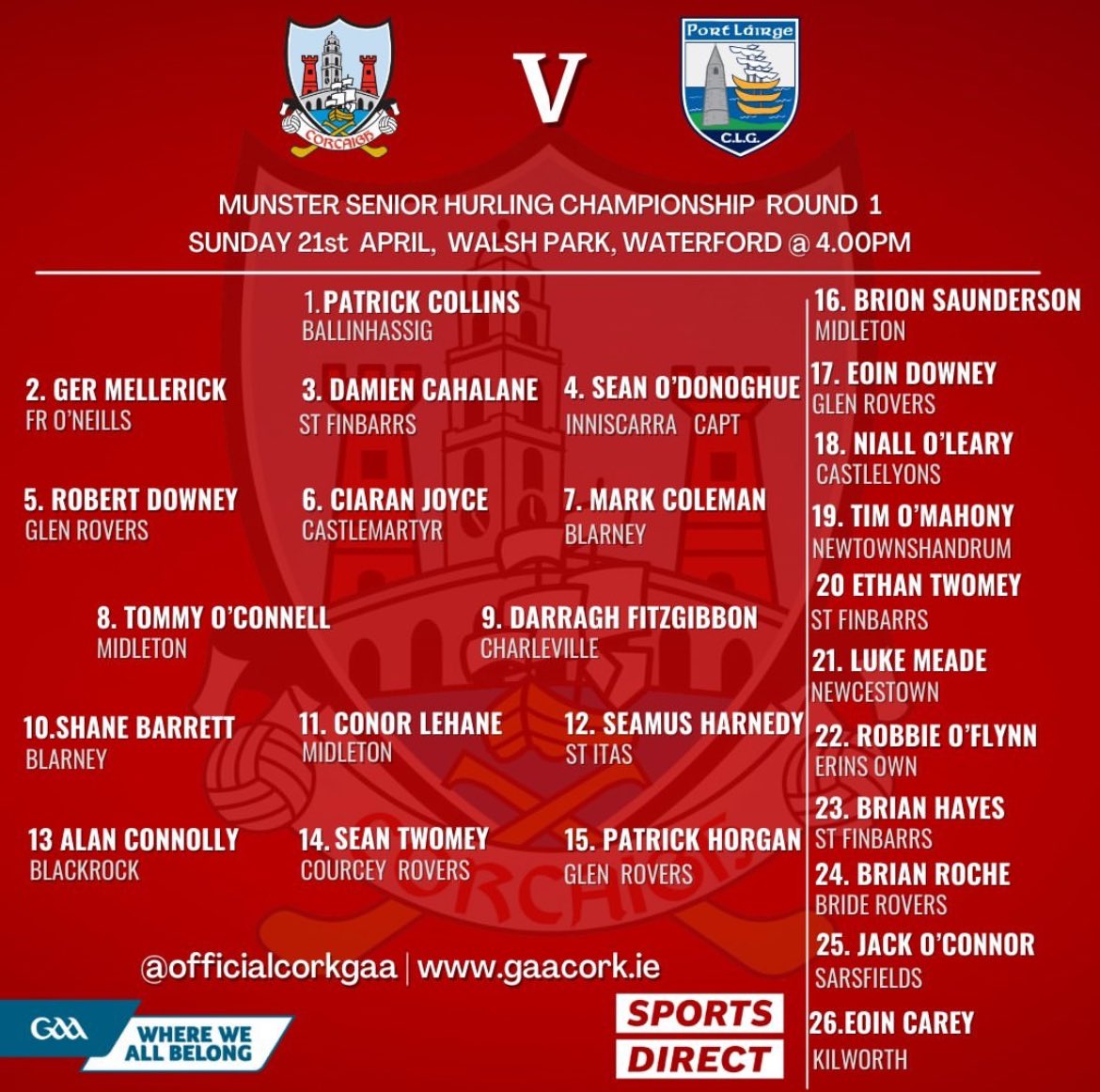 All the best to our own Damien Cahalane and Cork team vs. Waterford on Sunday .