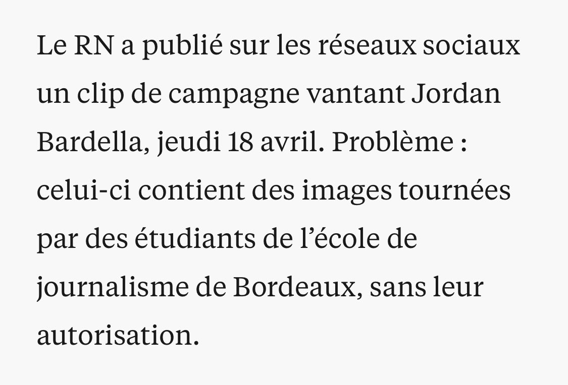 @gdefournas Le #RN né avant la honte qui va piquer des images d’étudiants de #Bordeaux et les détourne pour sa propagande nauséabonde.