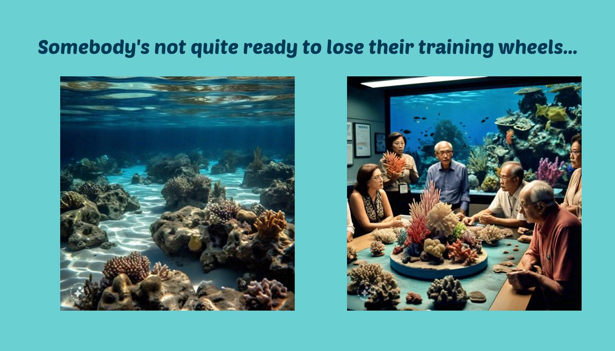 PodnarWriting's tweet photo. #ChatGPT #prompt: "Give me a picture of a shallow ocean floor with a bit of coral". That's the image on the left. I thought it was too busy, so I told it to delete the coral, resulting in the pic on the right. Any #promptengineers want to tackle that? #GenerativeAI https://t.co/mUMxHJprpK