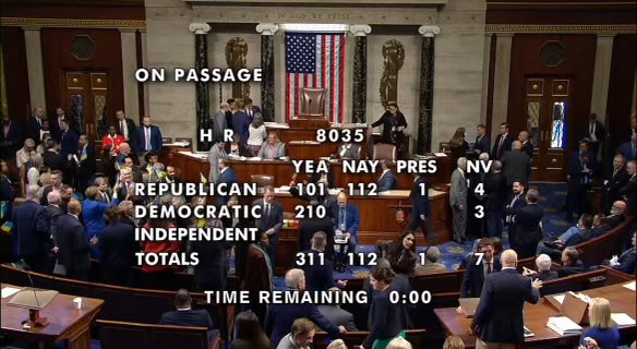 Ukraine, Israel, the Indo-Pacific, Humanitarian Aid, Tik Tok, Fend Off Fentanyl…. A big day in Congress. Bipartisan. We answered the call of history. We fought back against Putin, Iran, Terrorists, and Foreign Adversaries. (1/2)