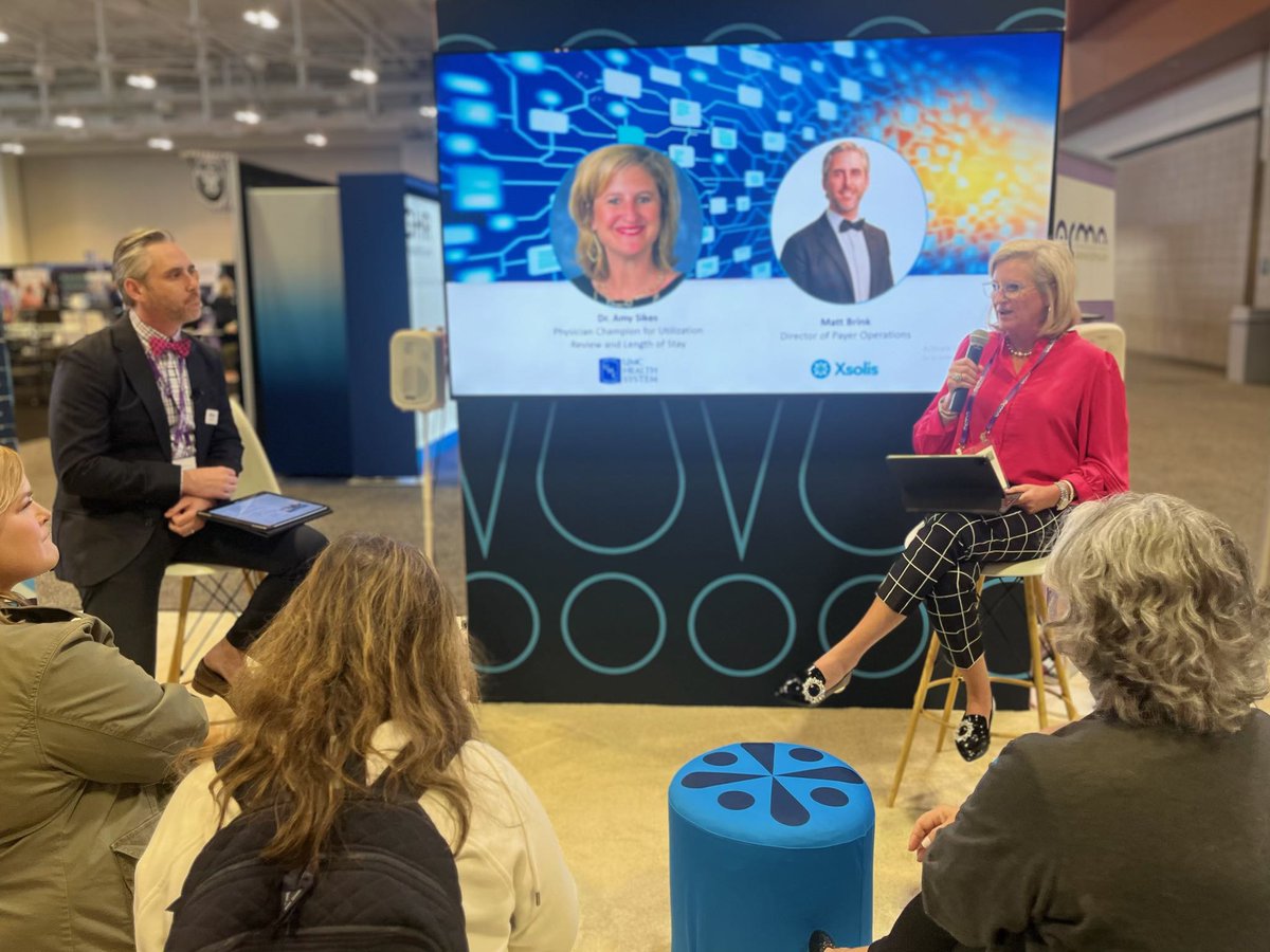 Xsolis_Health's tweet image. Great audience engagement at the in-booth session at @TheACMA Nat’l Conf, thanks to UMC Health’s Dr. Amy Sikes for sharing AI best practices for #physicianadvisors #utilizationreview #casemanagement