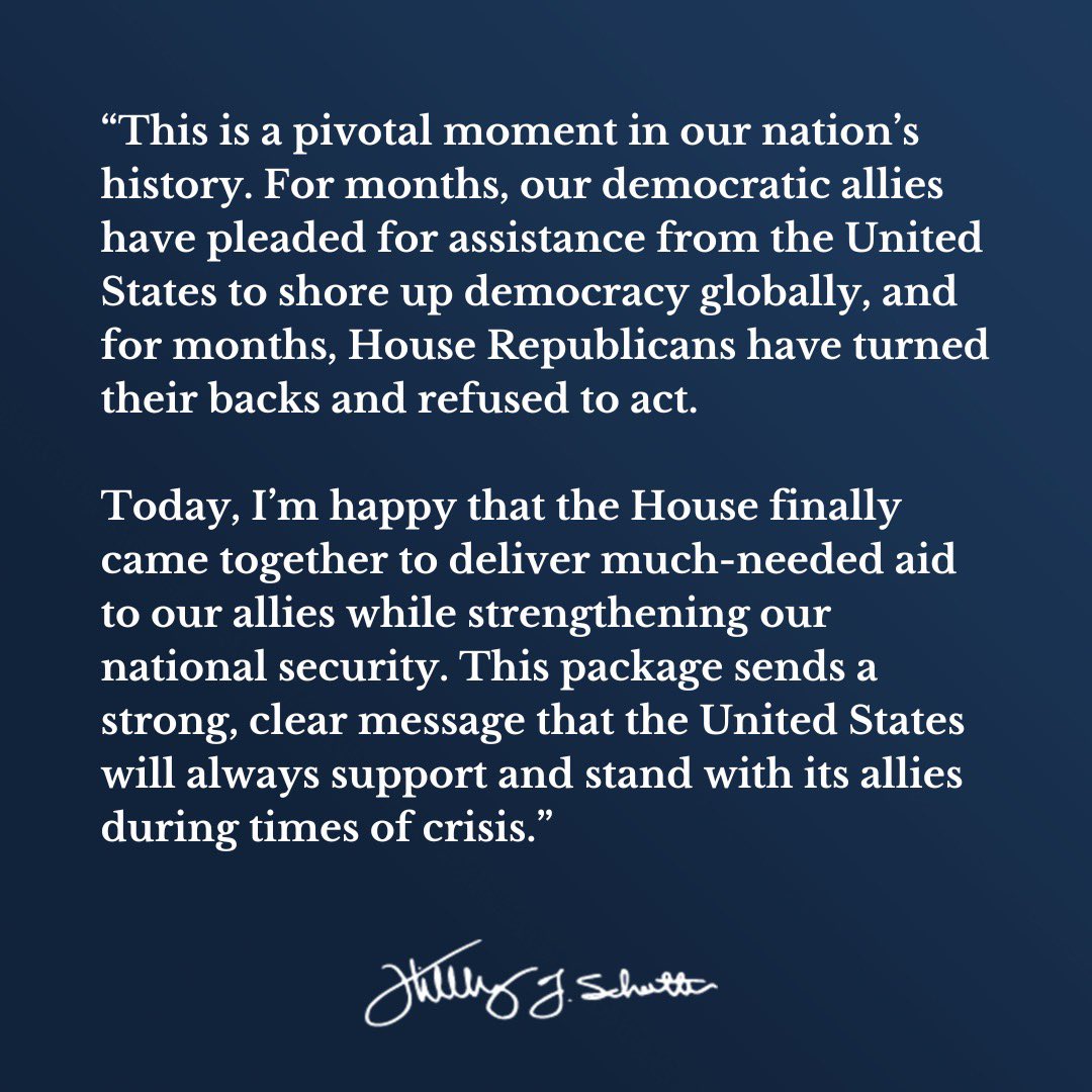 My statement on the bipartisan national security bills that passed the House today: