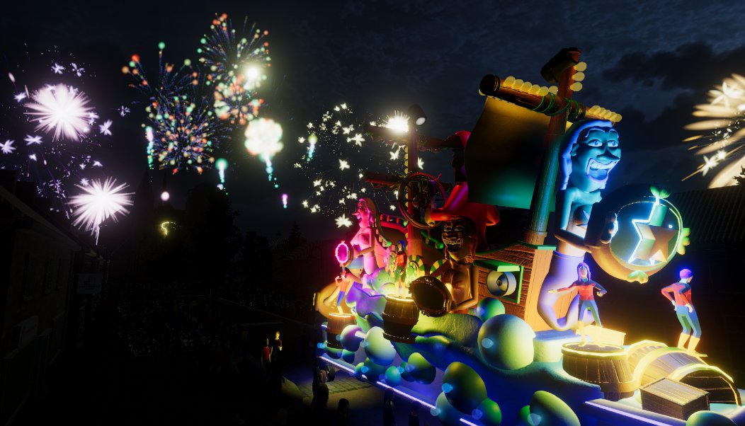 SaveCarnaval's tweet photo. Update 1.1 adds fireworks #indiegames #fireworks #Parade https://t.co/LdD2riKP7Y