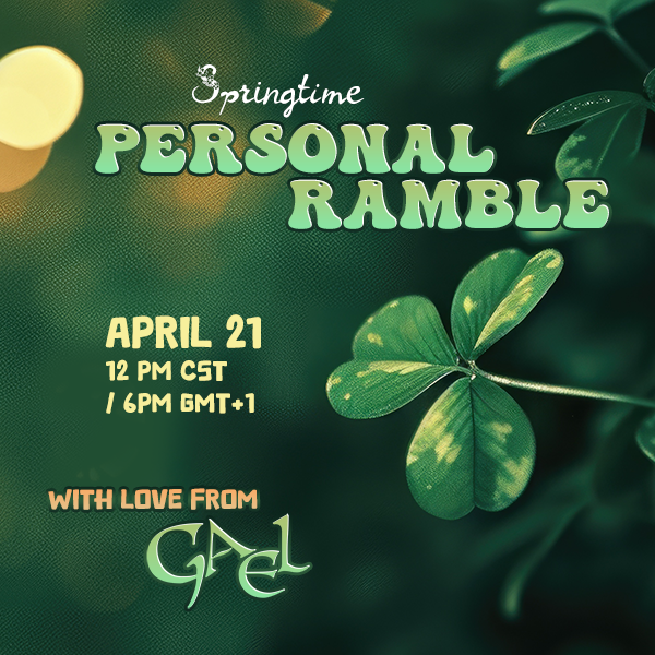 Opening limited slots for personal rambles tomorrow!
The new ramble will be available in the shoppe tomorrow at 12pm CST / 6pm GMT+1 
( I pray I've the time zones right this time like! 😜)
Past Ramble Info: gaelcanagh.com/product-page/p…