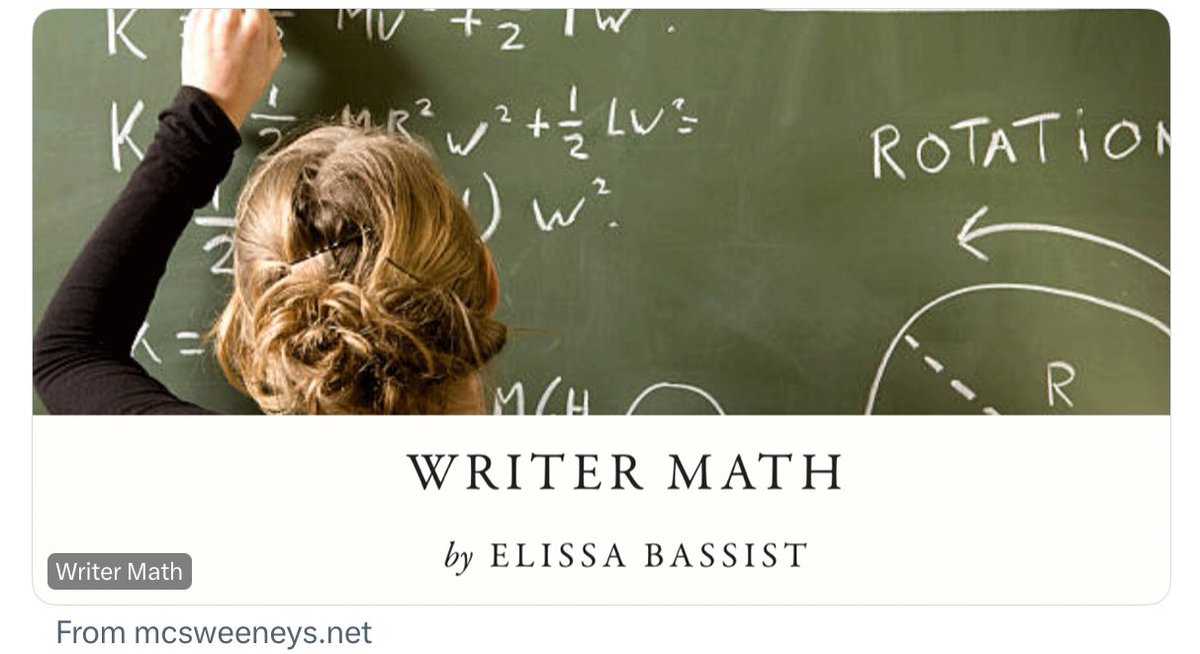 Brilliant. Tragic. True. 😂😂😂 @ElissaBassist Writer Math mcsweeneys.net/articles/write…