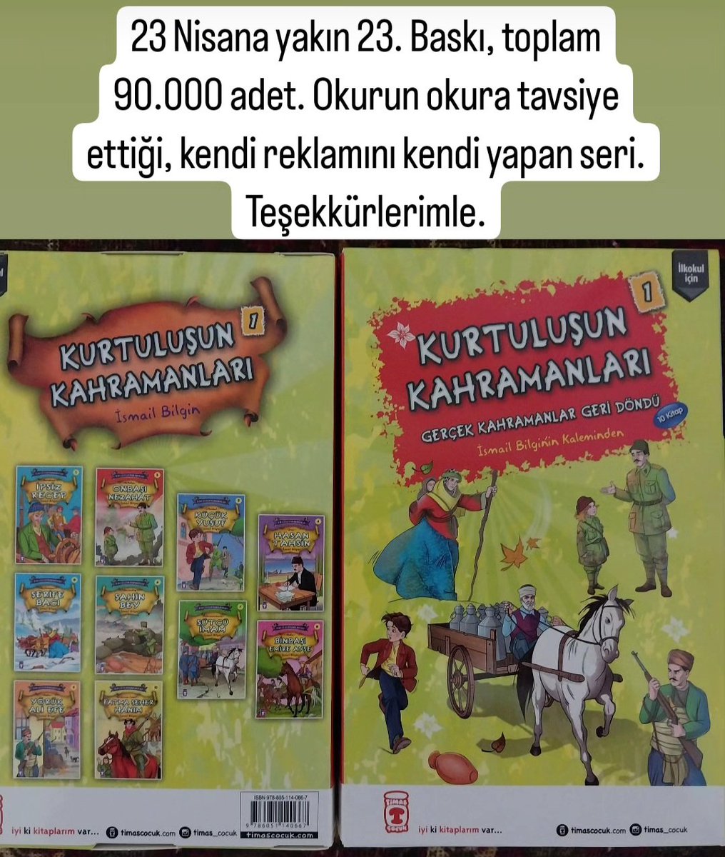 Milli Mucadele'nin Kahramanlarını çocuklarımız çok sevdiler, yeni Kahramanları anlatan serilerde buluşmak ümidiyle.
#kurtulusunkahramanlari1
#ipsizrecep
#onbasinezahat
#kucukyusuf
#hasantahsin
#serifebaci
#Şahinbey
#sutcuimam
#yorukaliefe
#fatmasehererden
#binbasiemireayse
#timas