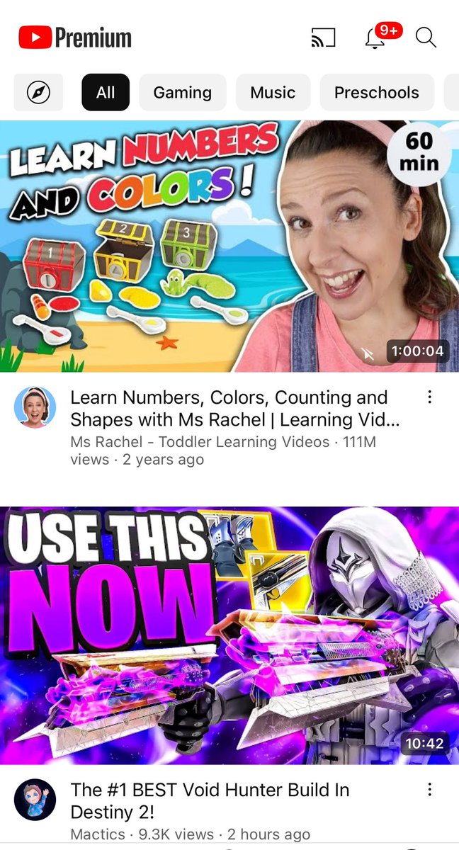 PaulTassi's tweet photo. My YouTube algorithm these days https://t.co/k4evhbfV2B