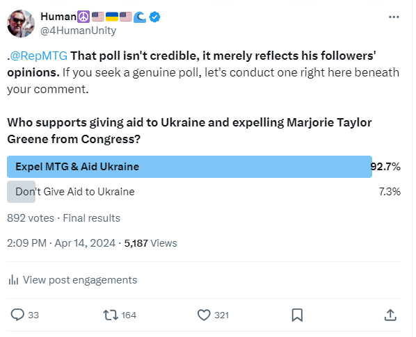 @RepMTG .@RetMTG 💯WRONG! You are serving Putin's interests, not those of the American people. Why do you consistently aid Putin? Anyone who fails to vote for funding Ukraine severely jeopardizes our national security and effectively benefits Putin. Such individuals must be investigated