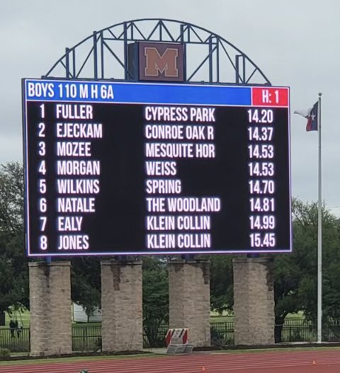 Congratulations to Calvion Fuller on winning the Region II 110 High Hurdles! And qualifying for STATE! 🔥 #UILStateBound #RiseUp