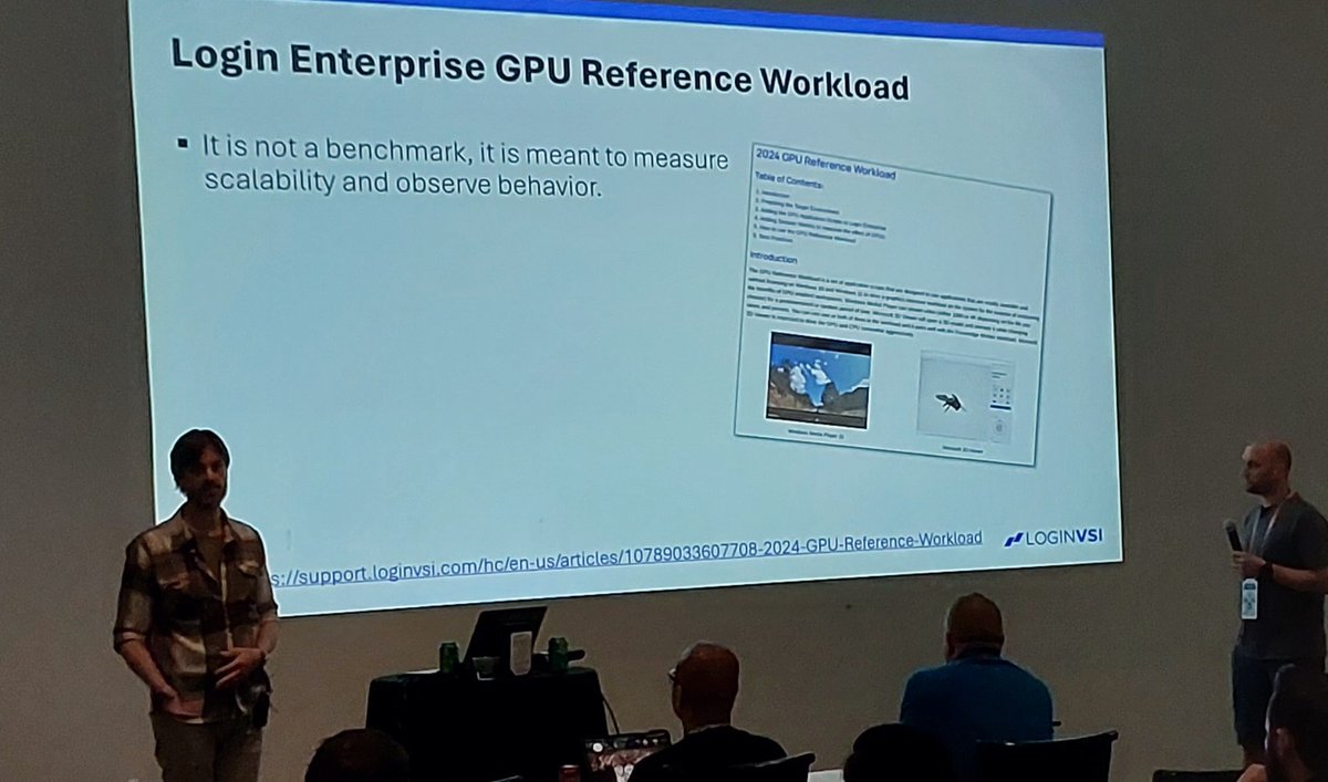 At the @EUCMasters @leeejeffries and Blair from @LoginVSI putting down the info on GPU performance and even some new workloads.