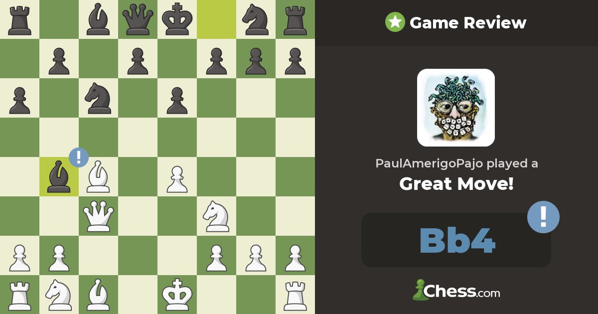 pageman's tweet image. Spectacular 34-move win vs. a 380+ rated opponent with the King’s Pawn Opening, St. George Defense with 3. … e6 disguised Sicilian! Black’s first and only great move 8. … Bb4 is a Botez Gambit Accepted chess.com/analysis/game/… Black missed checkmate in 1, 33. … Qf4# #Chess2024