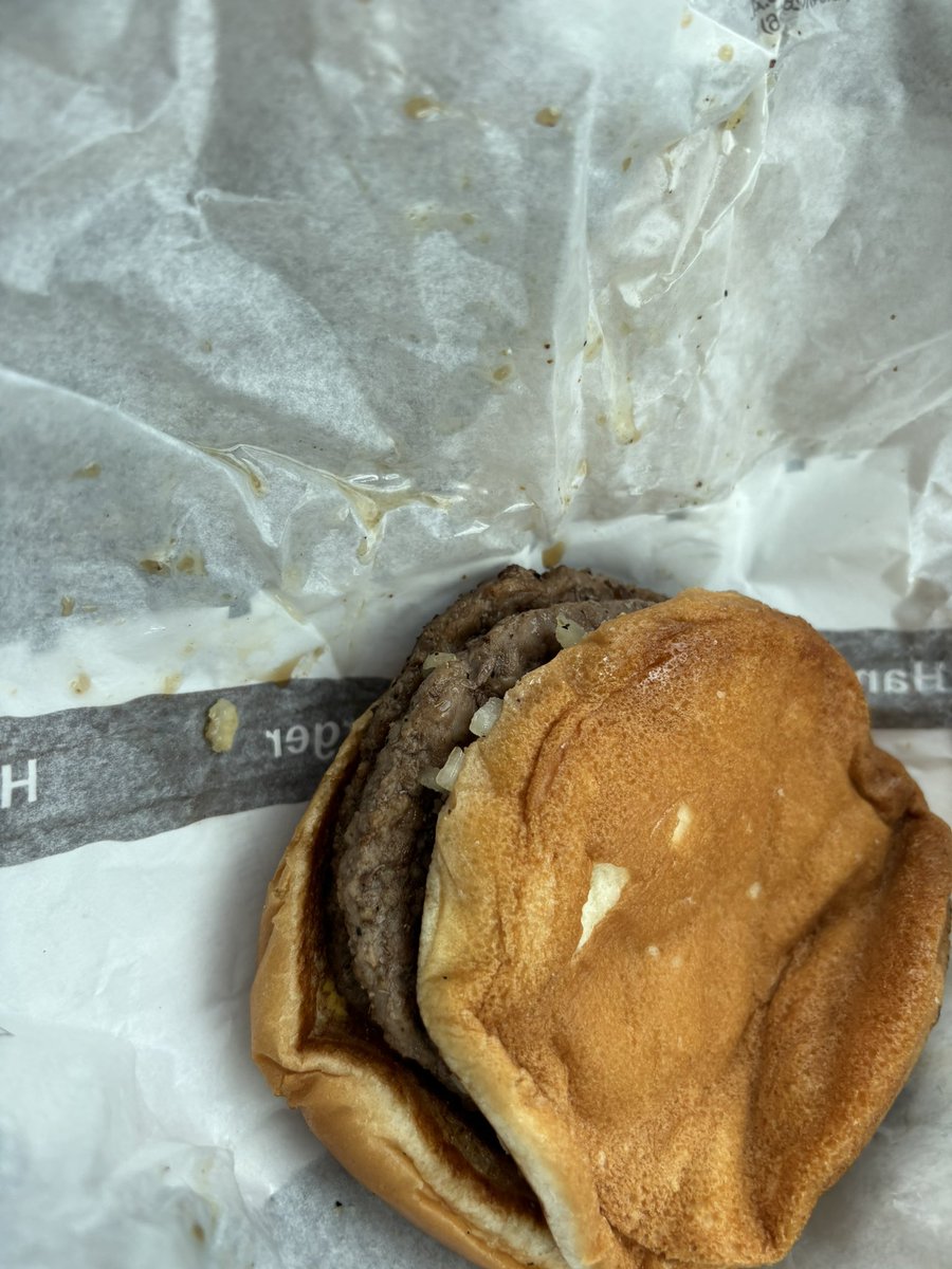EllieCStar's tweet photo. @McDonalds One smushed grease burger like we just got? Um pass https://t.co/QawKcCzywX