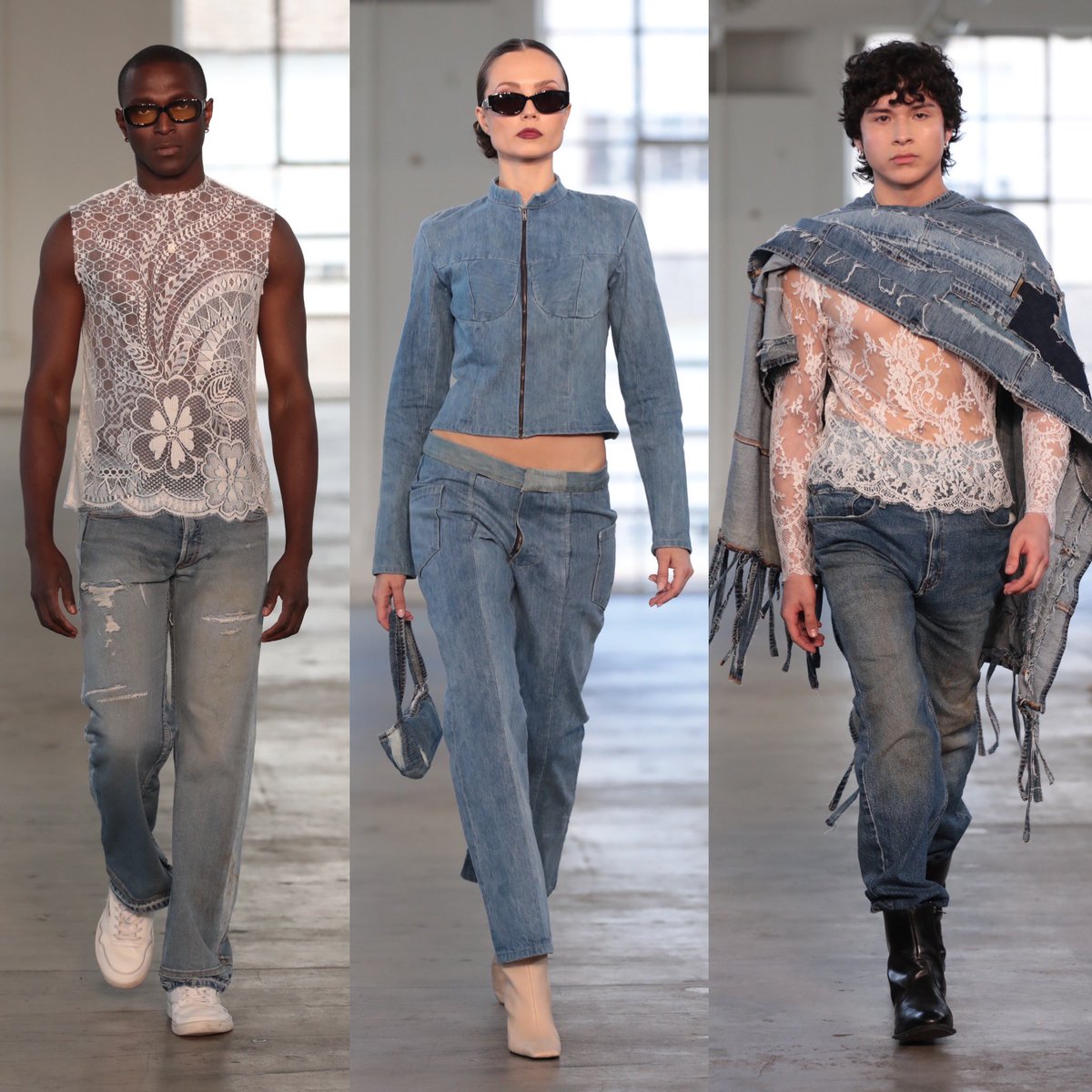 SentryxHQ's tweet image. FIDM DEBUT 2024 Collections 📸 In PHOTOS ➡️ Designer &amp;amp; @FIDM Advanced Fashion Design Program graduate Kevin Sayari “Wabi Sabi”Collection using denim &amp;amp; @Solstiss French Lace
📸: @_abimages @alexberliner #fidmdebut