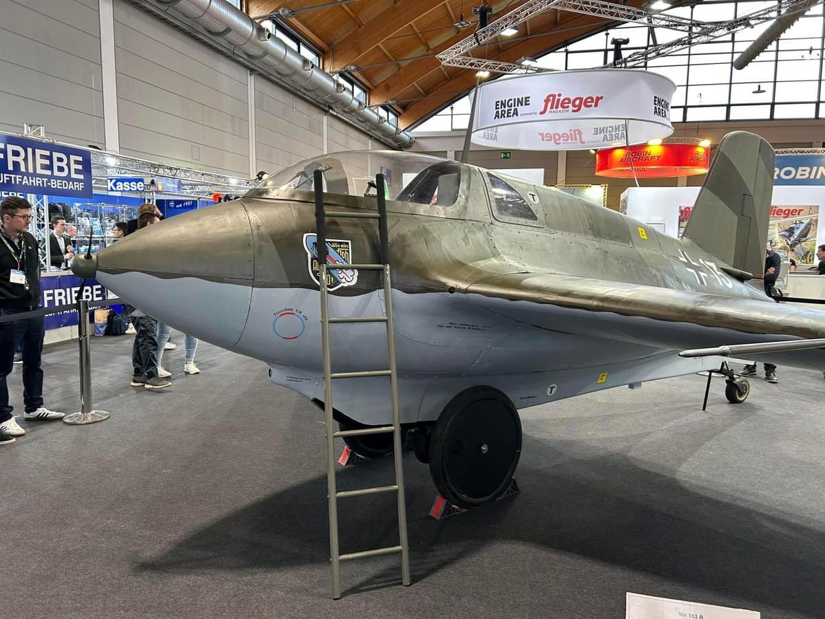 Thanks to Stephen Bridgewater for permission to share his photos of the public debut of Heinz-Dieter Sippel’s jet-powered Messerschmitt Me 163 Komet replica at AERO Friedrichshafen 2024. It will be a towed launch rather than takeoff under power due to the limitations of the