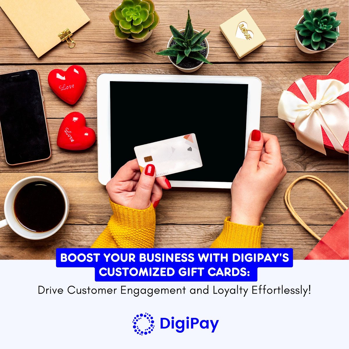 DigiPayusa's tweet photo. "Entice more customers and keep them coming back with DigiPay's customized gift cards! 🎁 Drive customer engagement and loyalty effortlessly with our personalized solutions.
-------
Visit us now at! https://t.co/kxw7SeoJH5 or contact us at! 561-342-5990 
.
#DigiPay #GiftCards https://t.co/ghCC6c5pMX