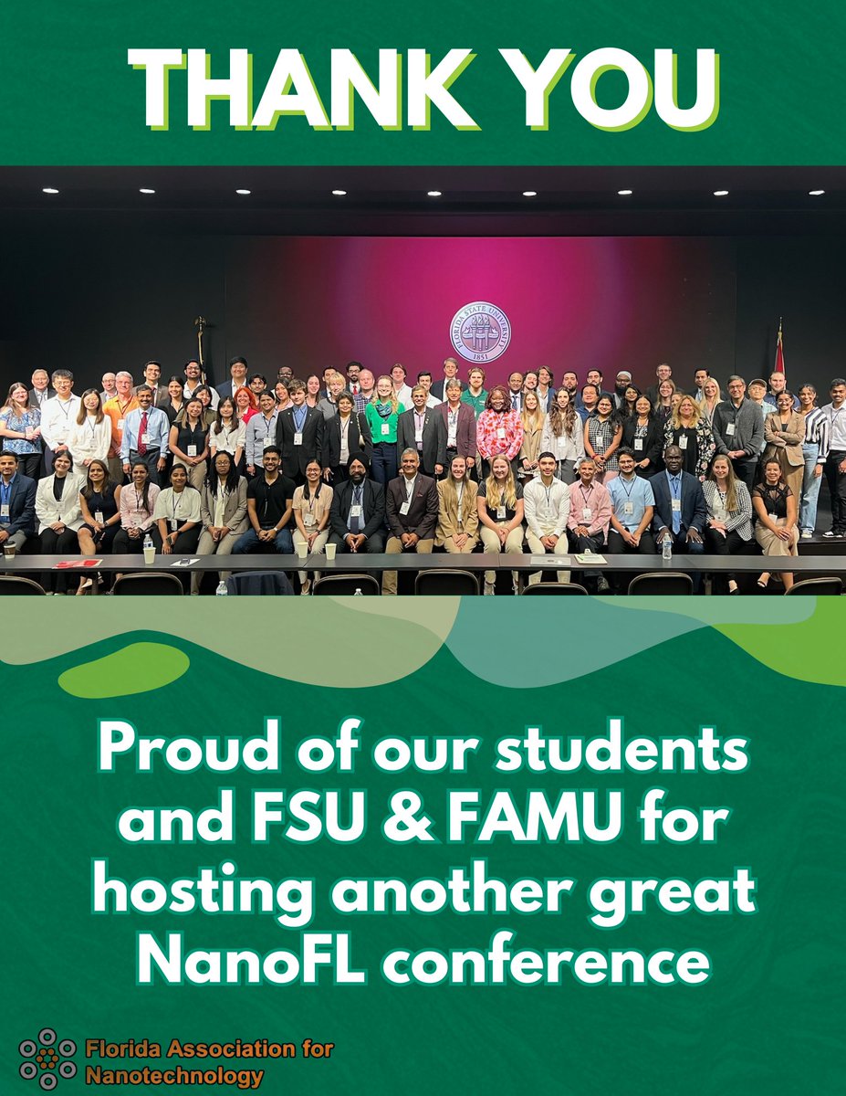 I want to thank the FAMU & FSU staff and students for their contributions to the successful #NanoFlorida2024 Conference. Special congrats to students for outstanding presentations. Looking forward to NanoFL 2025! #FAN #NFC24