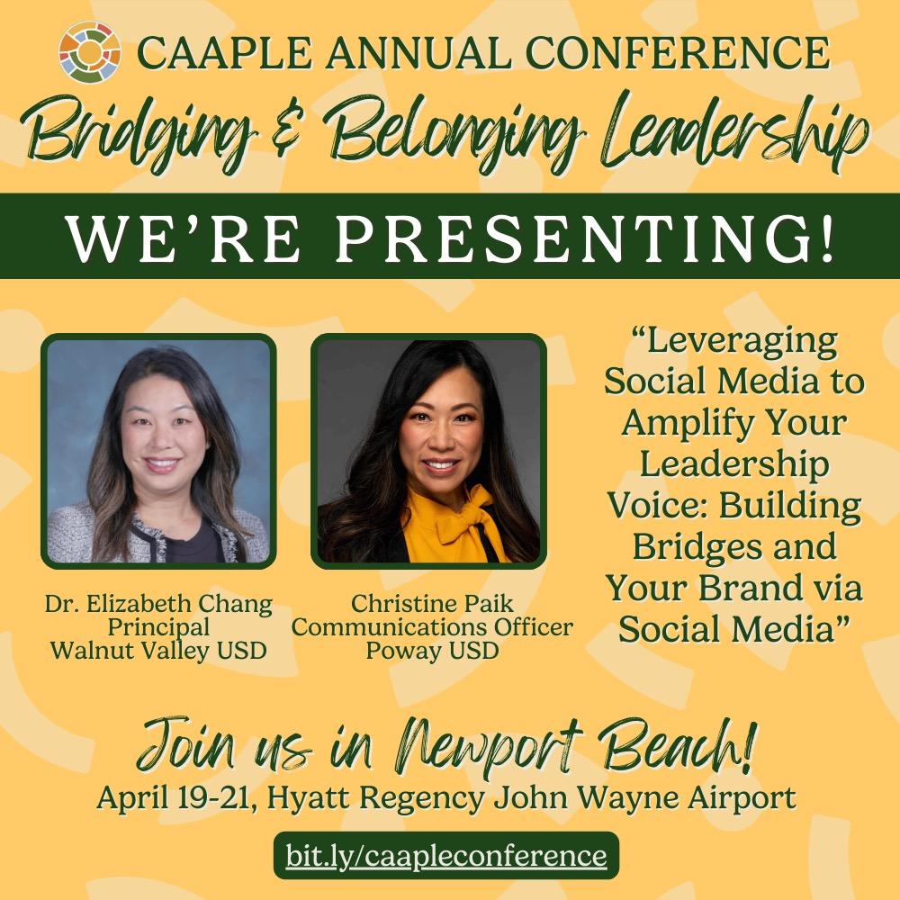 Representing <a href="/WVUSD_Tweet/">Walnut Valley USD</a> as session presenters at the <a href="/CAAPLEorg/">CAAPLE</a> Annual Conference today!
Lifting our voice and experience to bridge understanding, serving our students and communities