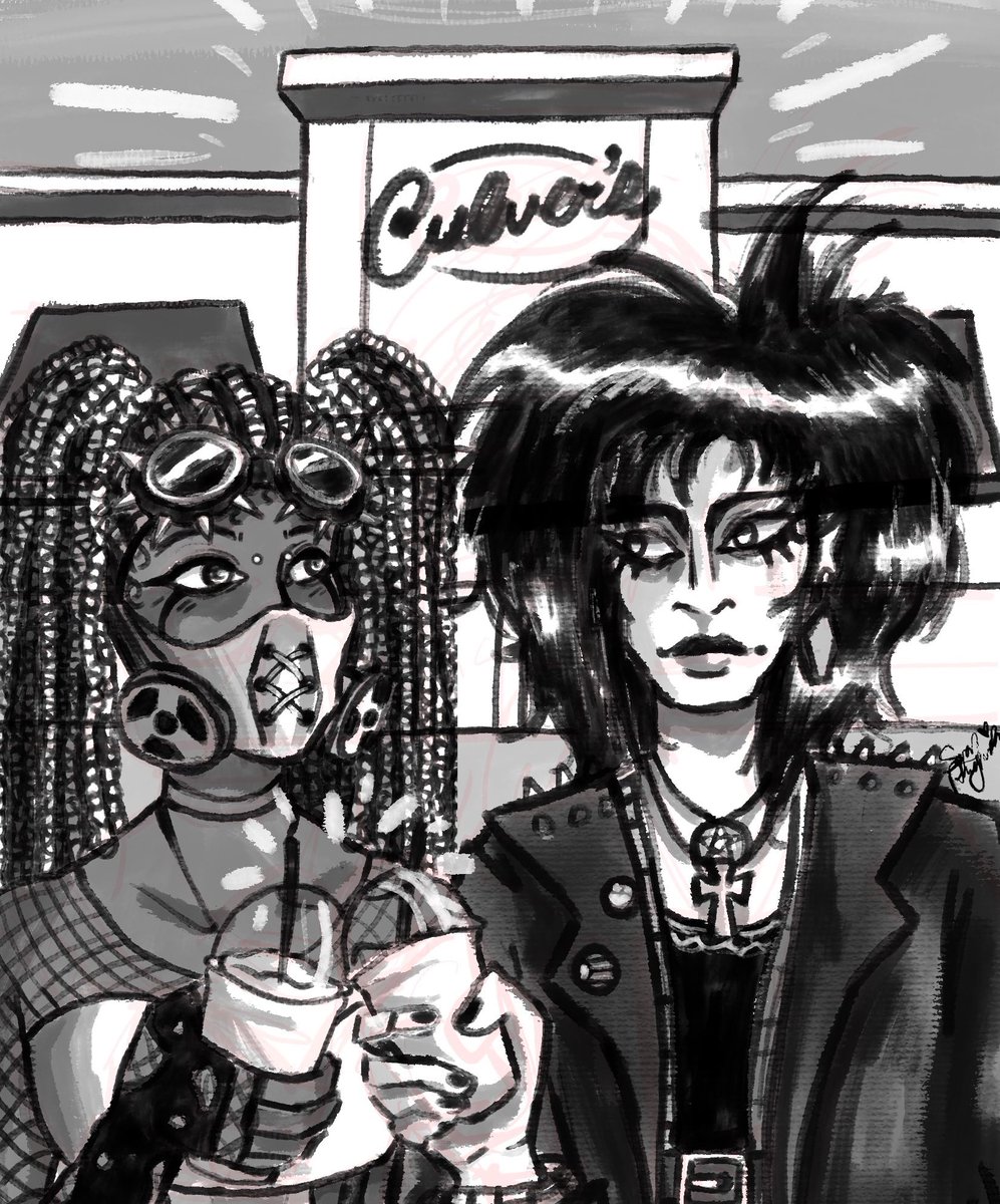 Blueboxjukerr's tweet image. Midwestern Gothic 🍦

#illustration #cybergoth #tradgoth