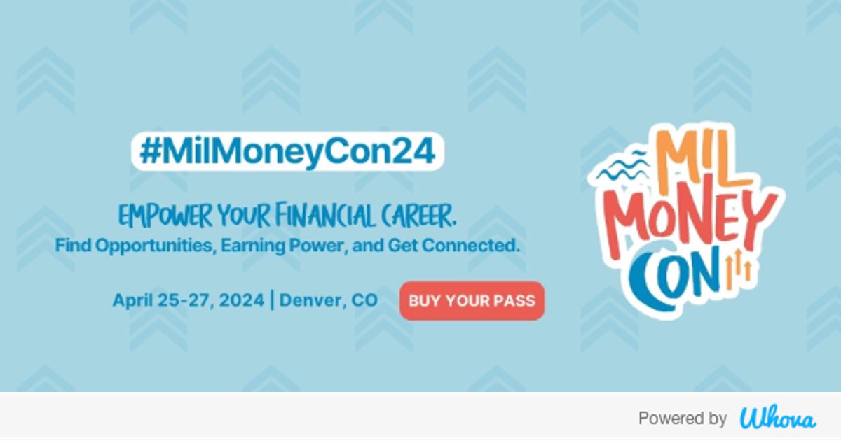 I’ll be in Denver 23-27 April for @MilMoneyCon.  Let me know if you want to meet up in the Westin Denver Downtown lobby (after the conference hours) or via the Whova event app whova.com/whova-event-ap…
#military #milspouse #milfam #sot #vets #FinancialIndependence