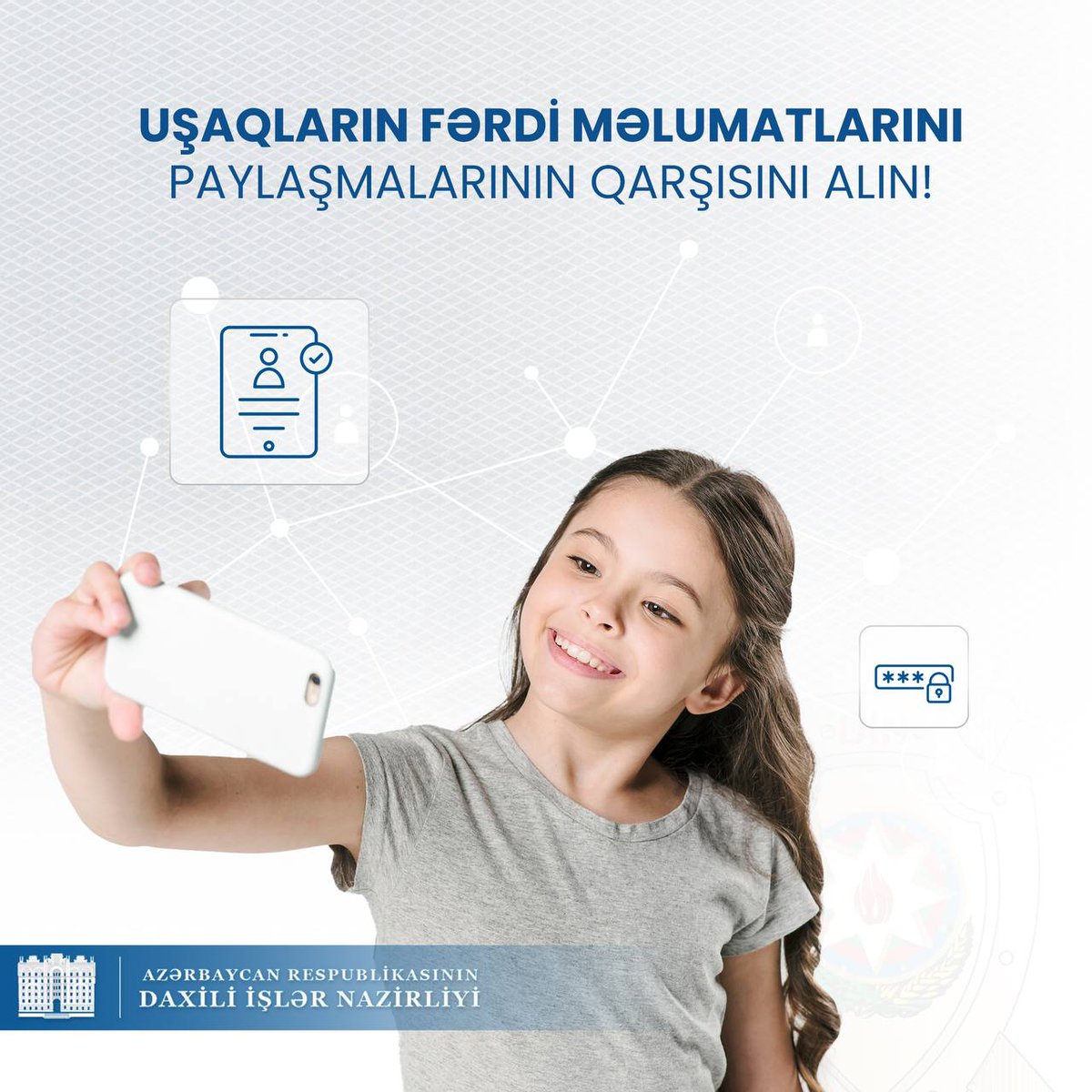 Sosial şəbəkələrdə uşaqların fərdi məlumatlarını paylaşmalarının qarşısını alın və təhlükə barədə onları məlumatlandırın. Uşaqlarınızın internet təhlükəsizliyinə zərər verə biləcək hər hansı bir halla qarşılaşdıqda bu barədə müvafiq orqanlara məlumat verin.