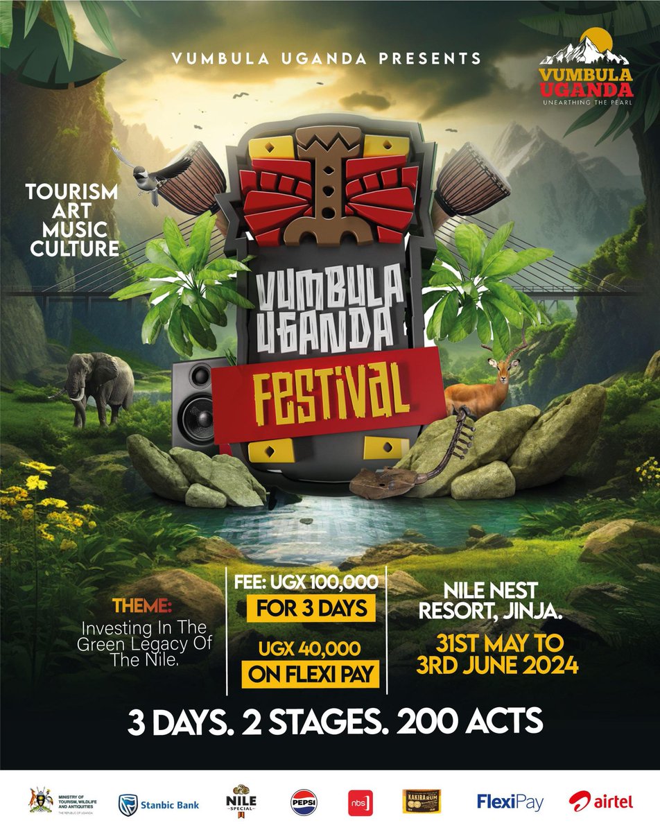 Vumbula Uganda is back, 3days, 2 Stages and 200 Acts. Book your slot now #VumbulaUgandaFestival
