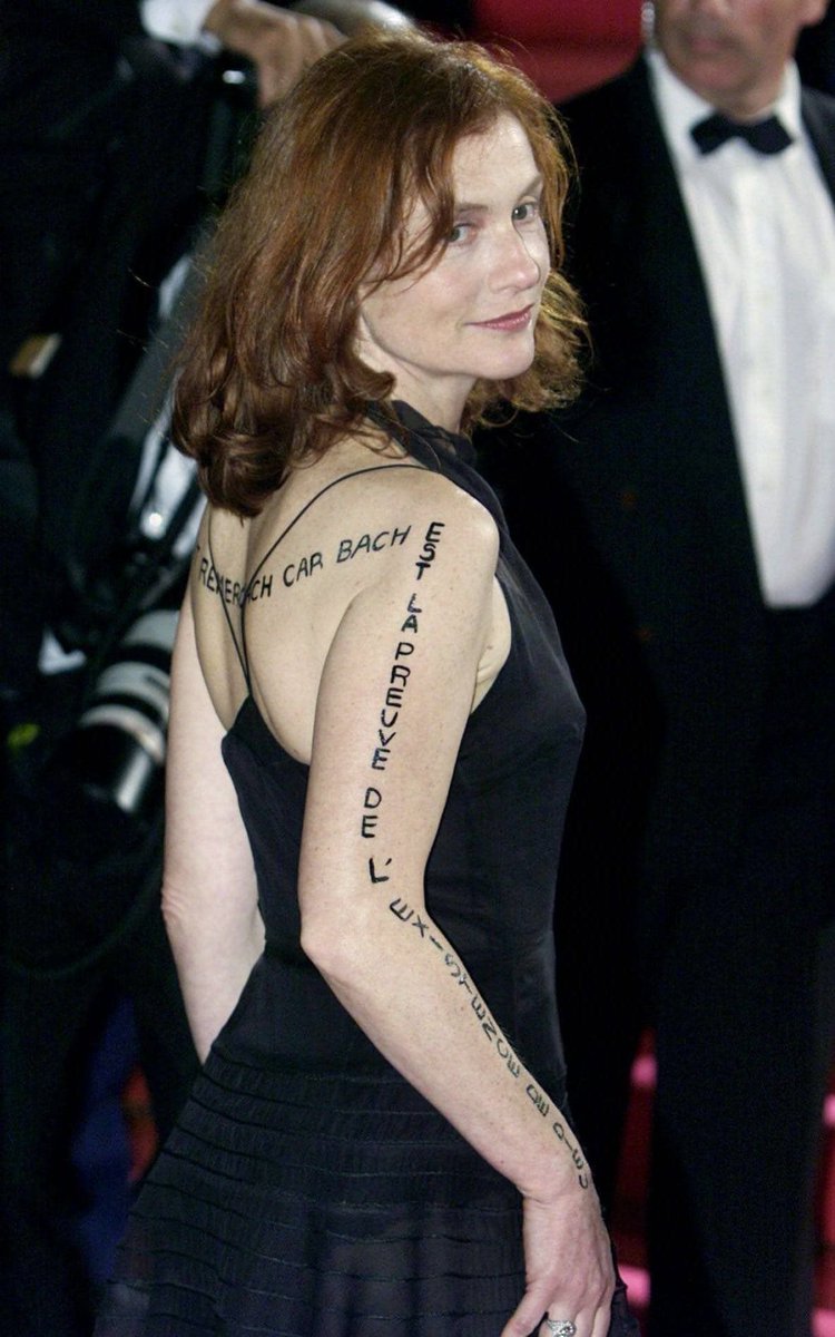"god can thank bach because bach is the proof of the existence of god" isabelle huppert at the cannes premiere of the piano teacher (2001)