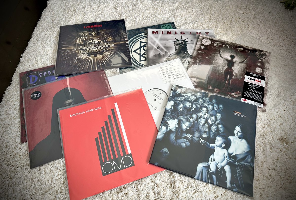 So.. I’ve bought a few vinyls recently. 🤣 A few. #vinyl #recordstoreday #laibach #ministry #depechemode #HIM #OMD  #records