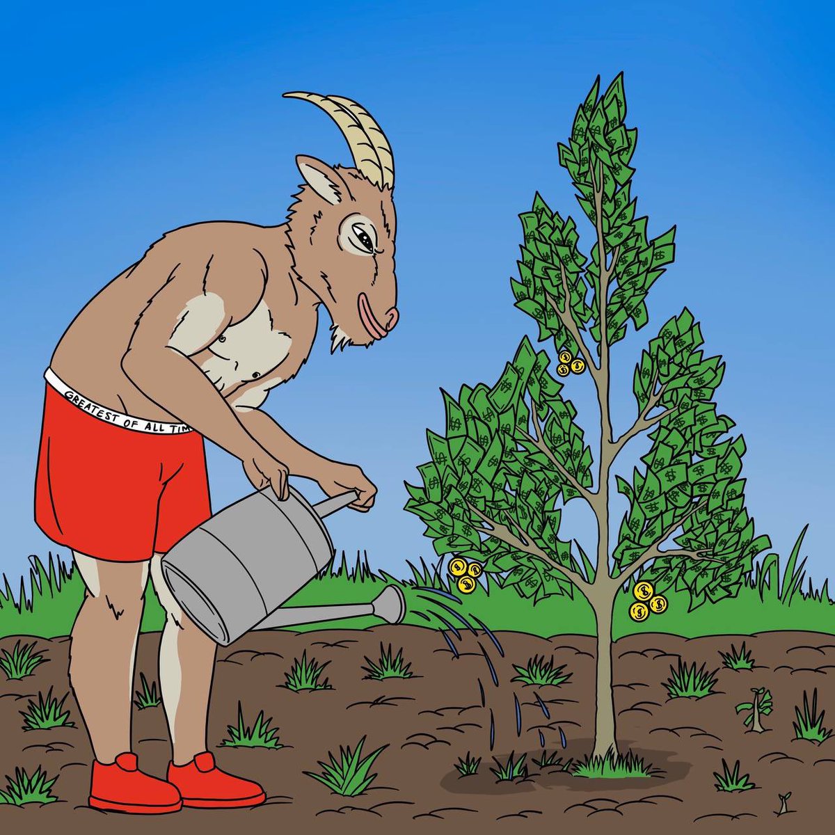 “tend to the tree and watch the magic money appear out of nowhere to feed your fucking goat”
