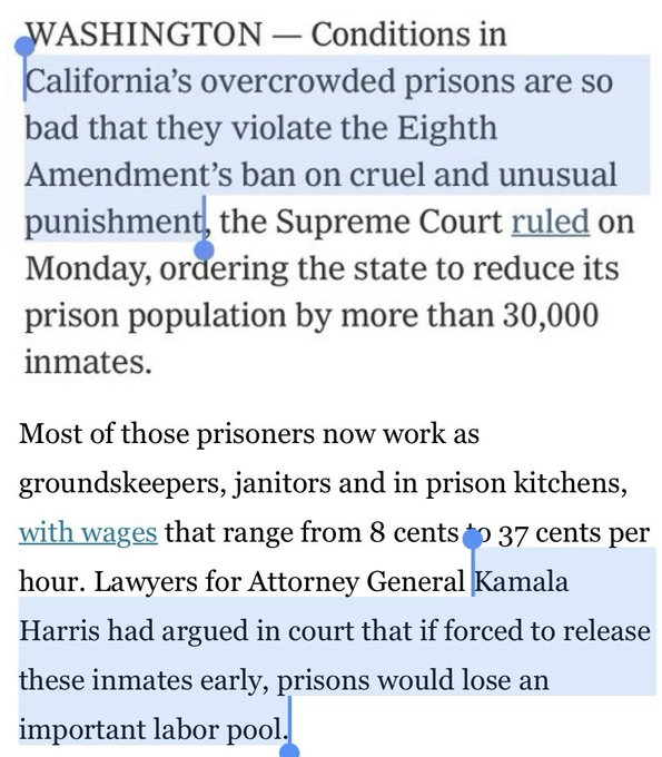 Happy 4/20! Kamala Harris built her career on caging cannabis users so California could profit off of their prison slave labor.