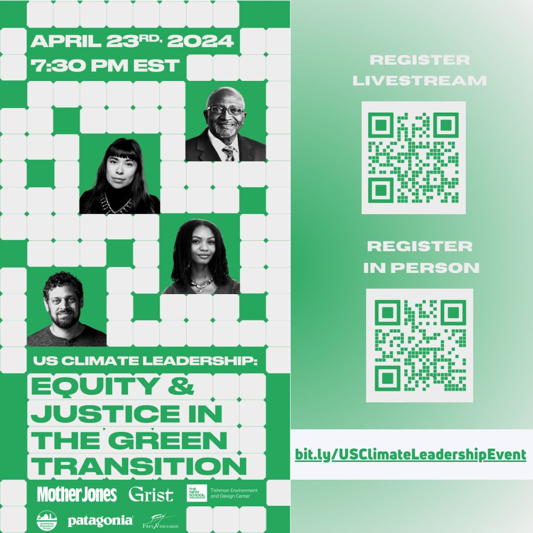 #EARTHMONTH2024 #CENTERINGJUSTICE2024 See you at our keynote event for Earth Month! Please share this invite and bring your community. Join Us with @Leahtommi, @DrBobBullard, @_jadebegay @grist @motherjones @thenewschool