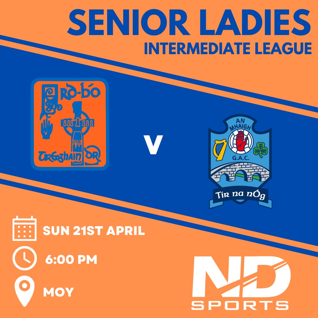 🔶🔷 SENIOR LADIES 🔷🔶 Our Senior Ladies start their league campaign tomorrow when they travel to take on Moy! 📅 Sunday 21st April 🏆 League ⏰ 6:00 pm 📍 Moy