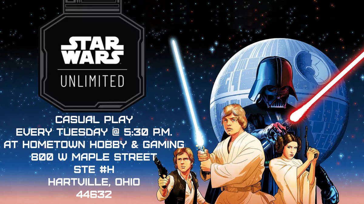 HometownHGaming's tweet photo. If you loved Star Wars you will love the tcg!!  Come one come all!! https://t.co/Hzfs2fsq4M