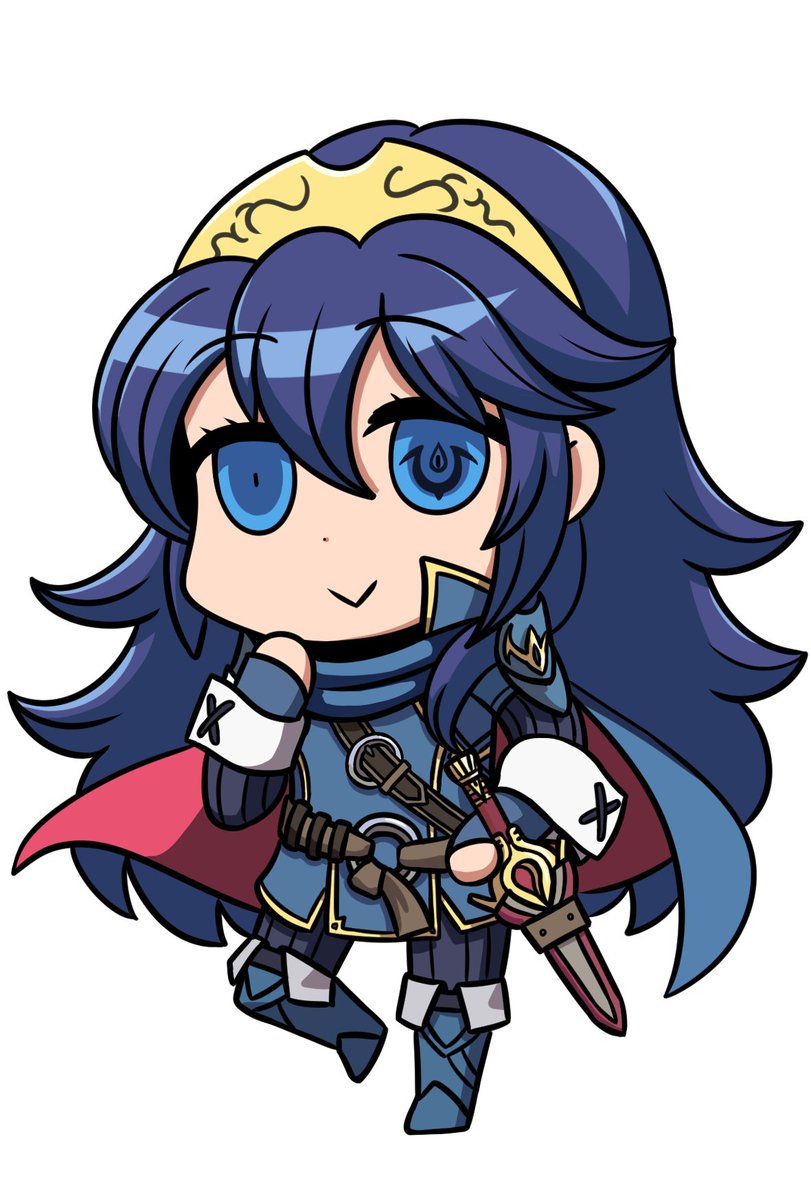 lucina (fire emblem) 1girl solo long hair looking at viewer smile blue eyes simple background  illustration images