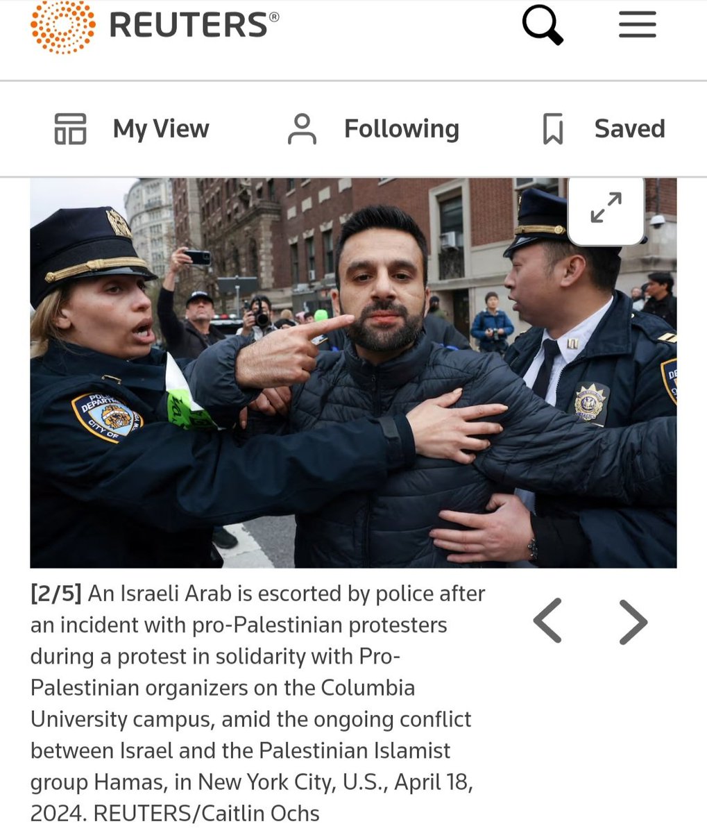 I saw that @Reuters corrected their false caption which claimed I was arrested by the police in New York, but they still aren’t presenting the full truth - they wrote that I was escorted by police after an incident with pro-Palestinian demonstrators, but it wasn’t just an