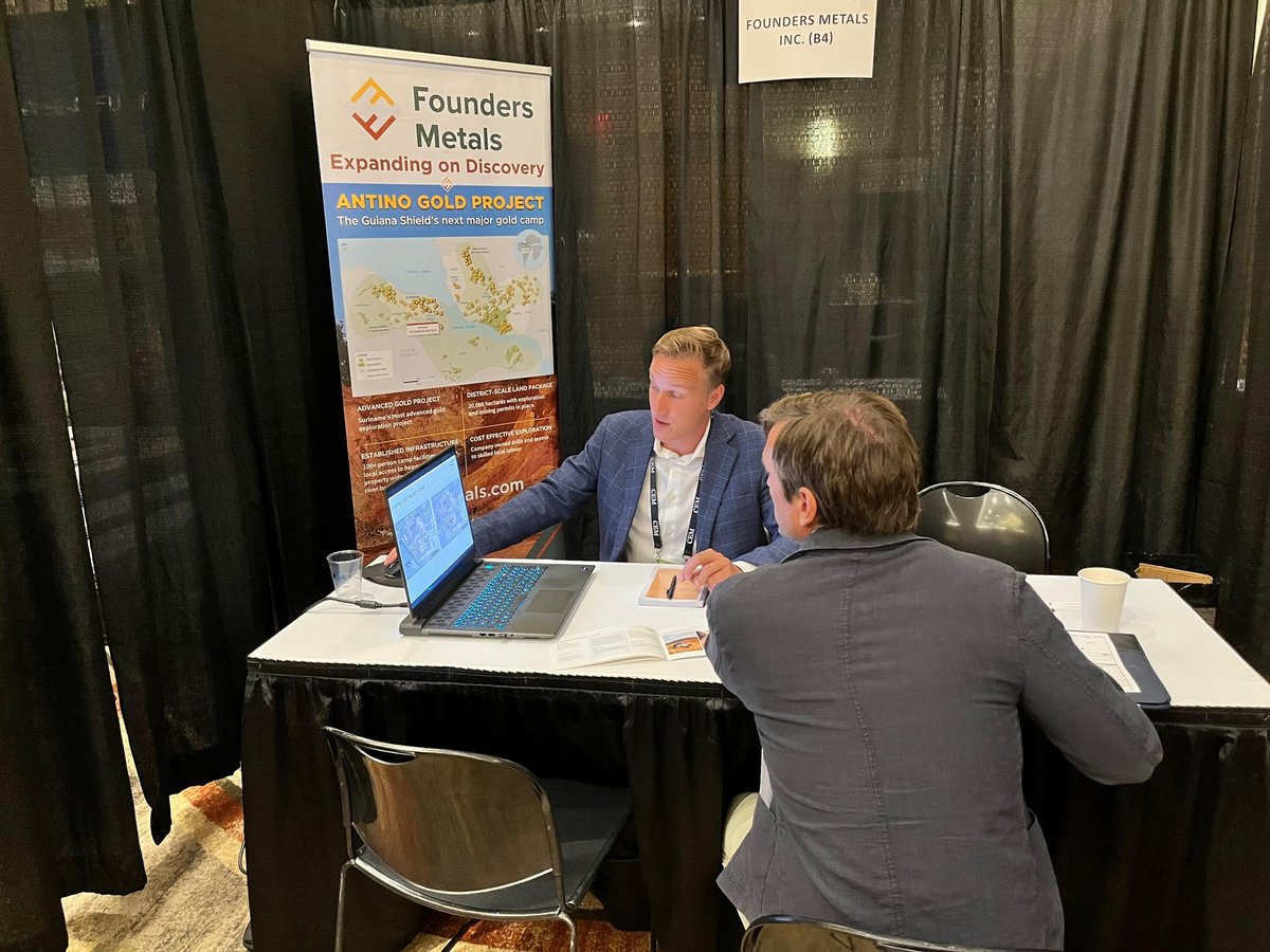 Pascal Voegeli, VP Exploration presenting at the CEM Scottsdale Conference this weekend.

Learn More About Founders Metals: fdrmetals.com

$FDR.V $FDMIF @CapitalEvent #CEM #gold #foundersmetals #goldexploration #tsxv #otcqx #mining #highgradegold #suriname